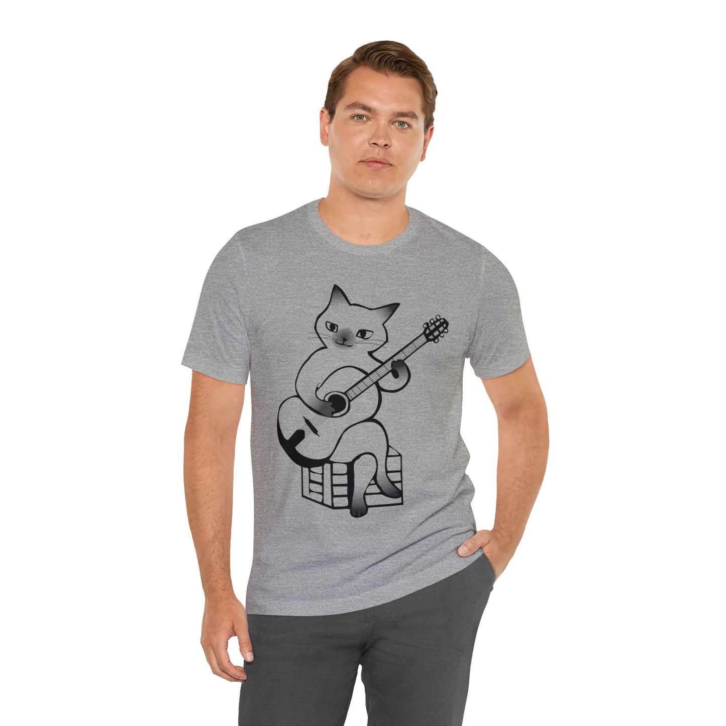 Cat Sitting Guitar T-shirt