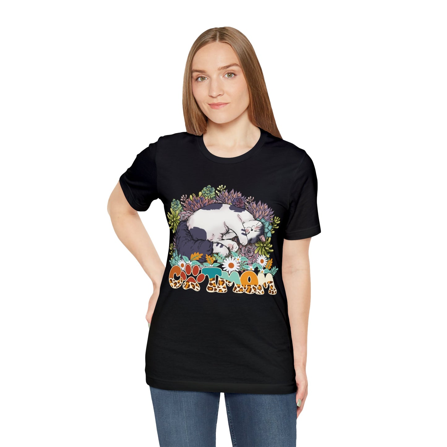 Cat Mom Floral T-shirt