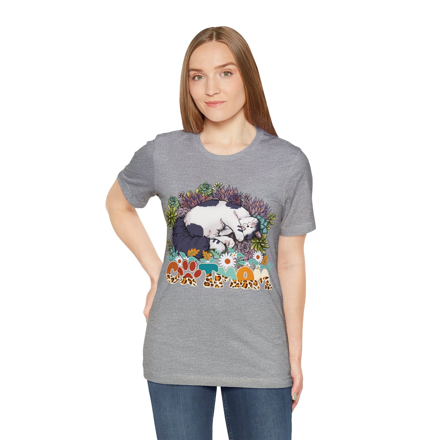 Cat Mom Floral T-shirt