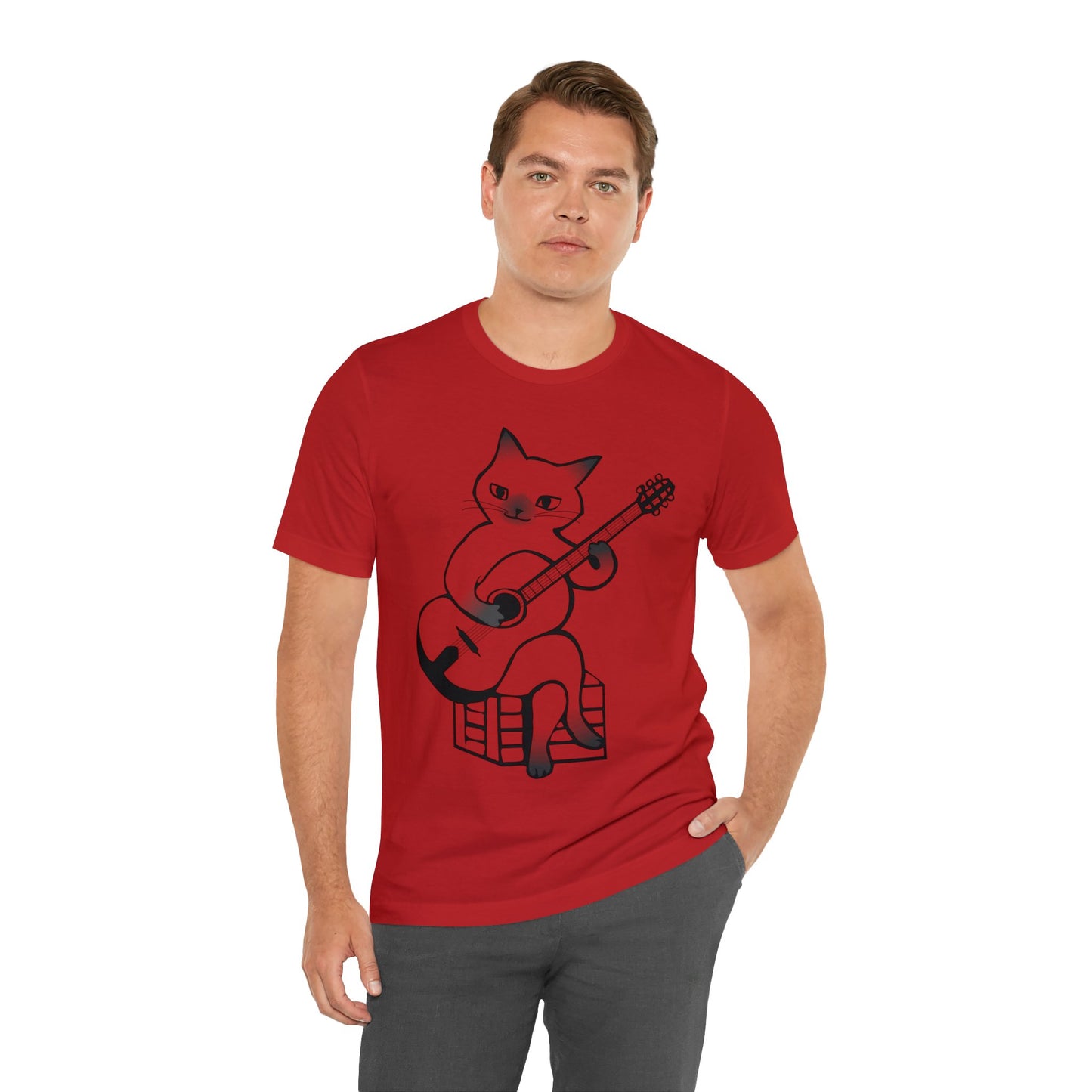 Cat Sitting Guitar T-shirt