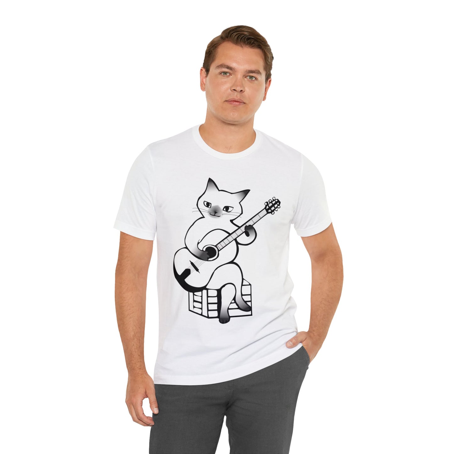 Cat Sitting Guitar T-shirt