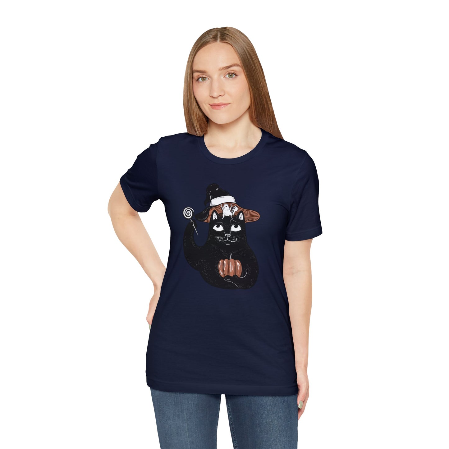 Black Cat Pumpkin T-shirt