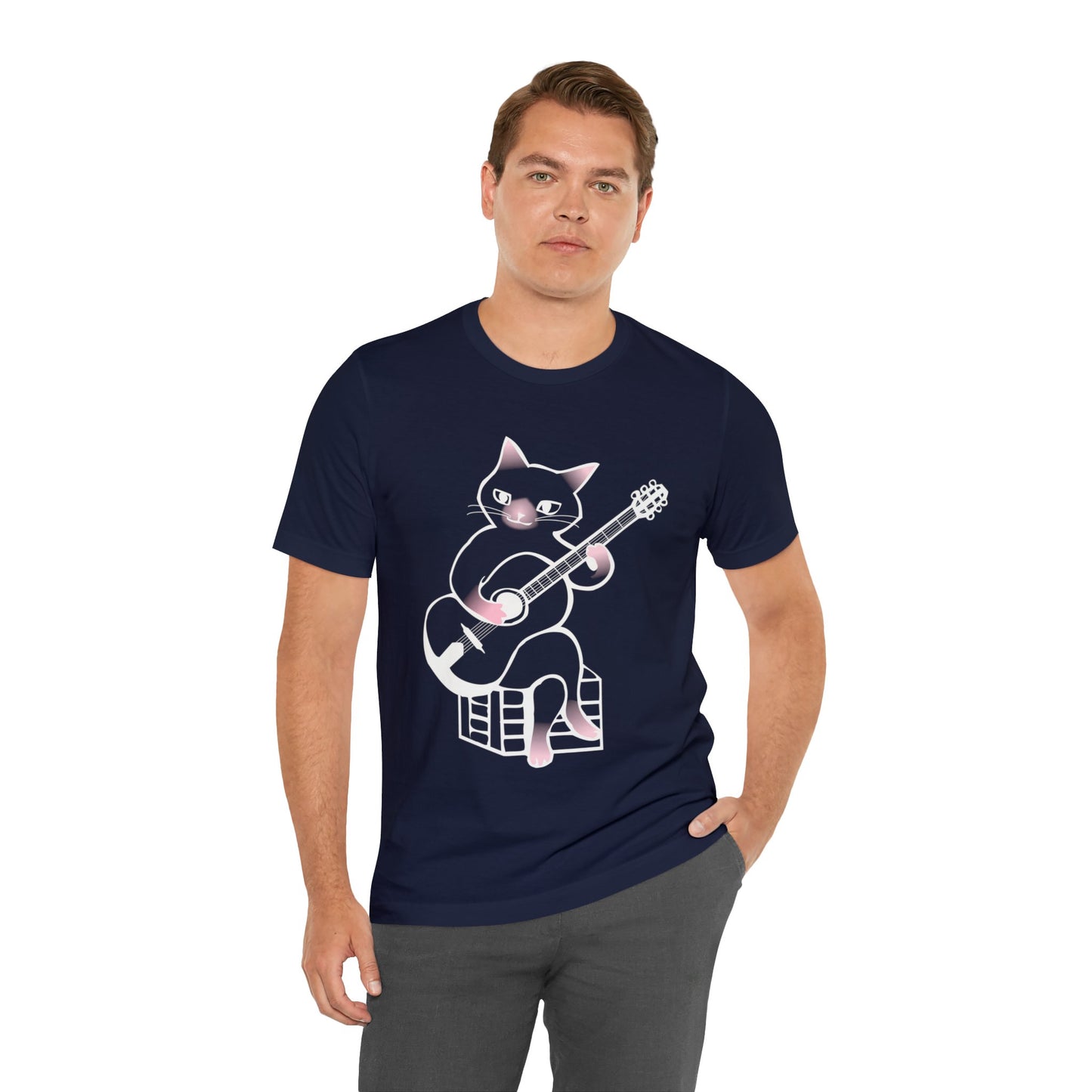 Cat Sitting Guitar T-shirt