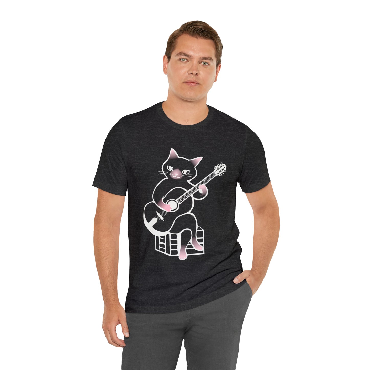 Cat Sitting Guitar T-shirt