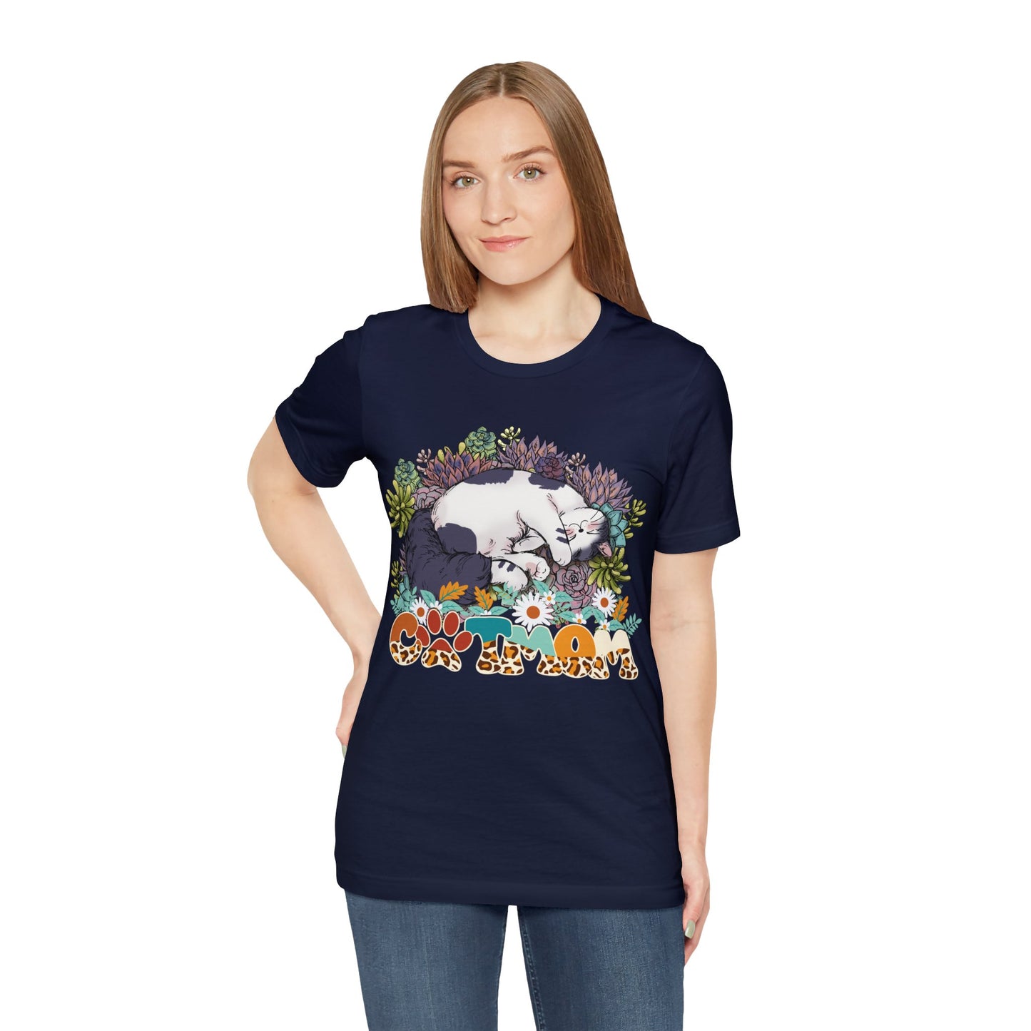 Cat Mom Floral T-shirt